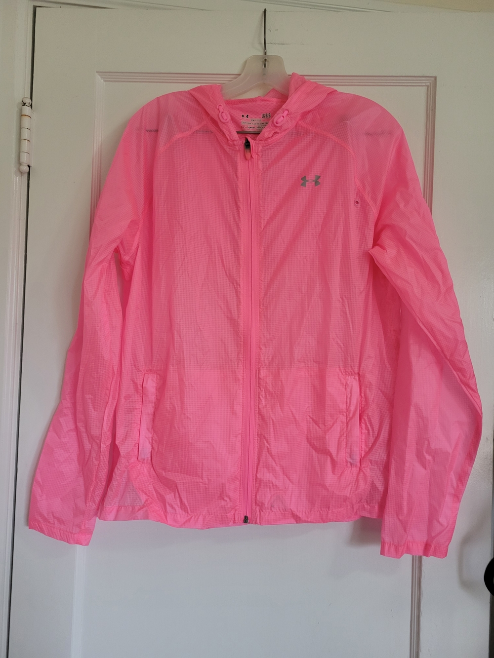 Under Armour Neon Pink See through Lightweight Windbreaker Jacket